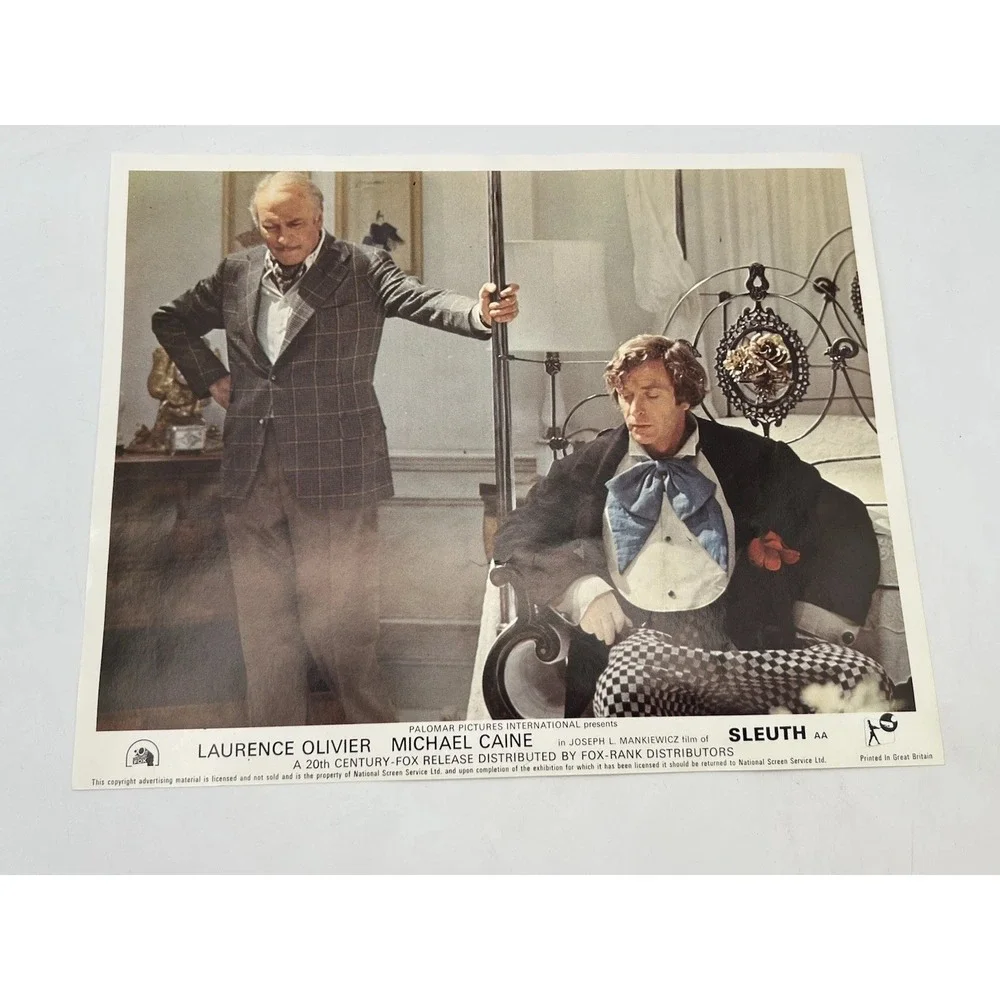 Vintage Sleuth Movie Lobby Cards 8x10 Printed In Great Britain Set Of 8 NM